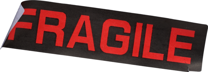 Premium Isolated Real Sticker Fragile