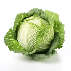 Fresh cabbage on white background