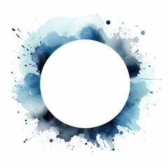 Vibrant Watercolor Abstraction: Artistic Circular Frame with Creative Brushstrokes and Colorful Contemporary Design