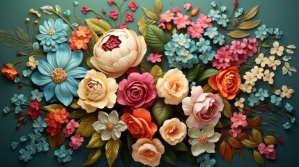 festive beautiful composition of flowers. Birthday bouquet. Flowers for women