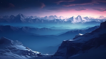 Stunning mountains, panoramic mountains PPT background