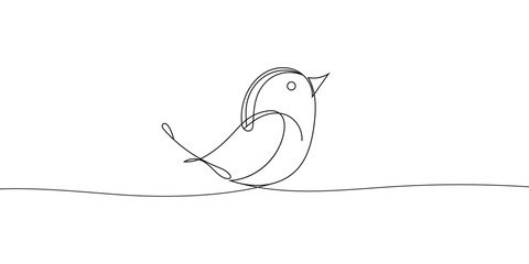 bird drawn in one line, symbol of peace, vector illustration, isolated