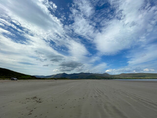 Fermoyle Beach in Brandon Bay and Brandon Mountains in the Dingle Peninsula in County Kerry - Ireland