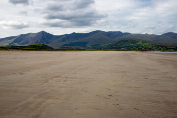 Fermoyle Beach in Brandon Bay and Brandon Mountains in the Dingle Peninsula in County Kerry - Ireland