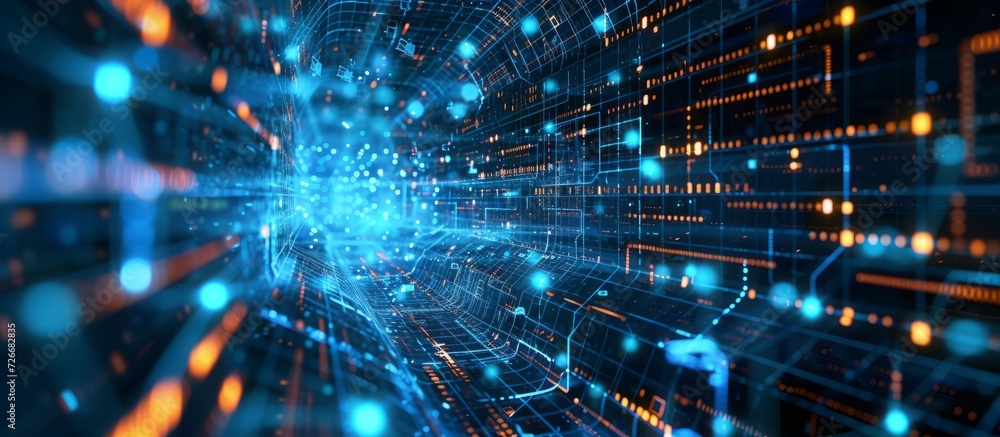 Poster digital transformation strategy for big data in internet business with automation and customer servi
