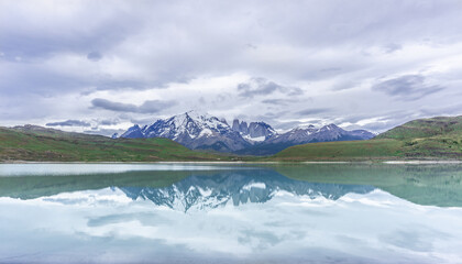 lake and mountains in patagonia