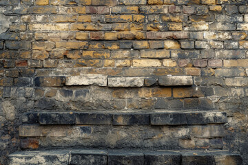 An industrial brick wall, with aged textures and raw character