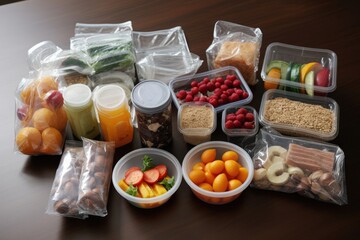 Assortment of Nutritious Breakfast, Lunch, and Snack Options for Office