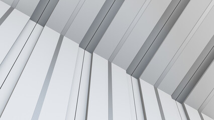 Obraz premium Wall and ceiling. Gray wall architecture, metal, modern room design, banner, wallpaper. 3D render