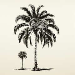 Vintage Style Palm Trees Illustration

