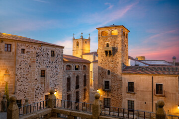 View of the Plaza de San Jorge, with the Tower of the Los Golfines de Abajo palace as the...