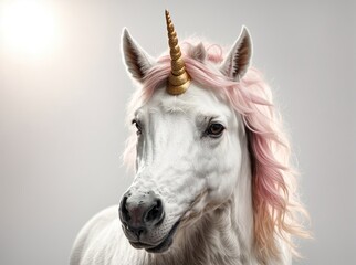 Majestic Unicorn on White Background