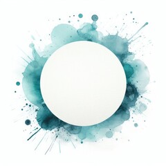 Vibrant Watercolor Abstraction: Artistic Circular Frame with Creative Brushstrokes and Colorful Contemporary Design