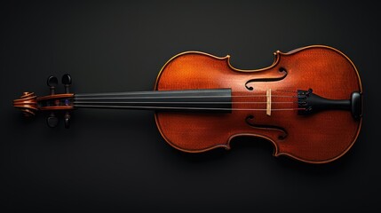 Fototapeta premium a violin, the quintessential orchestral instrument, isolated against a sleek black background, emphasizing its intricate details and timeless beauty.