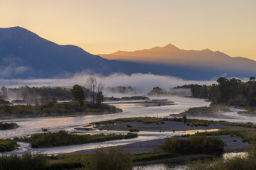 Sunrise Landscape on the Snake River Idaho in Autumn