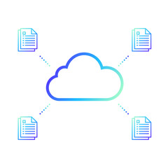 cloud computing icon Cloud illustration material with documents
