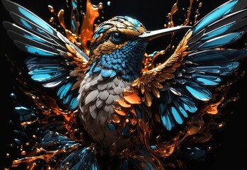 hummingbird Hyperdetailed Eyes Tee-shirt Design