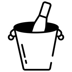 wine bottle glyph and line vector illustration