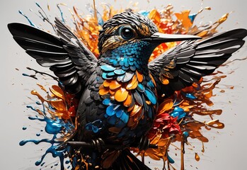 Fototapeta premium hummingbird Hyperdetailed Eyes Tee-shirt Design