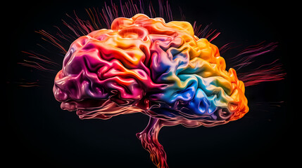 Creative human brain concept, creative light bulb background