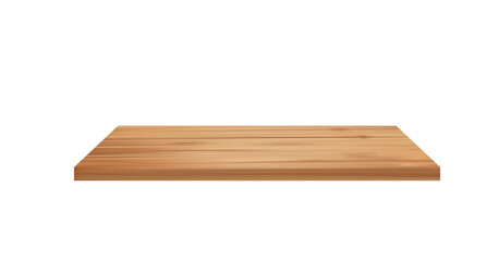 Wooden oak plank, perspective view, vector