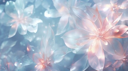 Fine crystals surrounded by delicate petals - obrazy, fototapety, plakaty