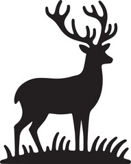 Deer silhouette, vector artwork of deer