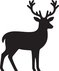 Naklejka na ściany i meble Deer silhouette, vector artwork of deer