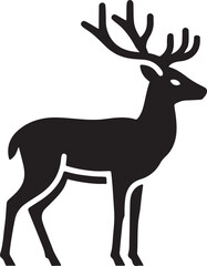 Deer silhouette, vector artwork of deer