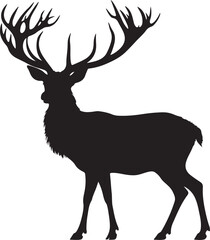 Deer silhouette, vector artwork of deer