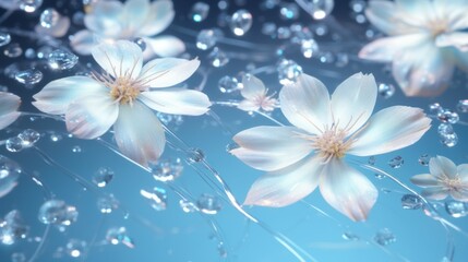 Bright flower petals with water drops