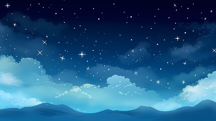 Countless stars twinkle in the night sky