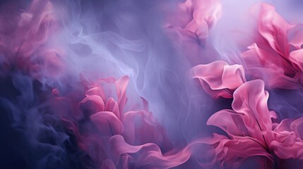 Flowers in the night with smoke