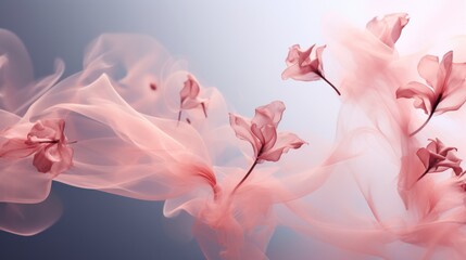 Beautiful and amazing petals with smoke - obrazy, fototapety, plakaty