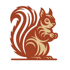 Cute squirrel cartoon vector Vintage t sahirt Design