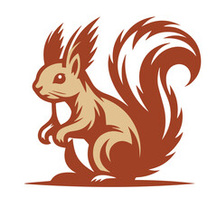 Obraz na płótnie Canvas Cute squirrel cartoon vector Vintage t sahirt Design