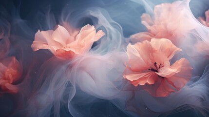 Beautiful and amazing petals with smoke