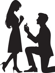 Marriage Proposal Stock Silhouette Vector Photo
