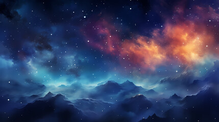 Fototapeta premium Countless stars twinkle in the night sky