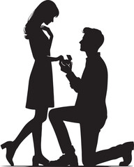 Marriage Proposal Stock Silhouette Vector Photo