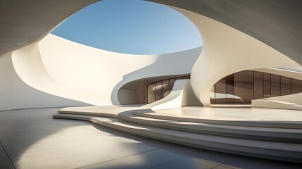 The modern architecture of the Museum of Islamic Art.