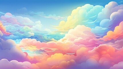 Amazing and colorful sky with clouds