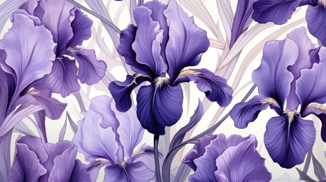 Beautiful purple iris pattern