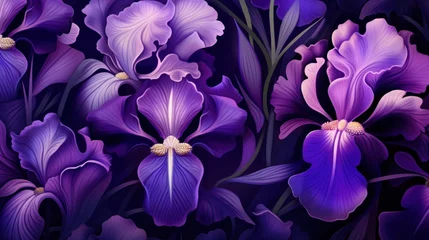Möbelaufkleber Iris flower, pattern © Karolina