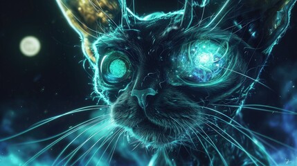 Fantasy image of a cat in space