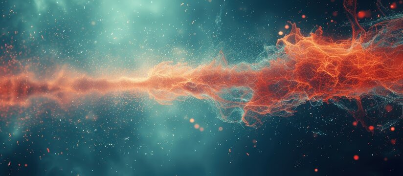 Orange Nebula and Star Cluster, Illuminated in Blue Light - A Perfect Visual for Astronomy Enthusiasts and Cosmic Art in Various Creative Mediums