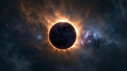 Total solar eclipse. Generative AI.