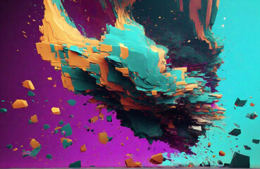 abstract watercolor background, Unique design Abstract digital pixel noise glitch error video damage, Website, application, modern popular games template. Computer, laptop wallpaper. Design for sites - obrazy, fototapety, plakaty