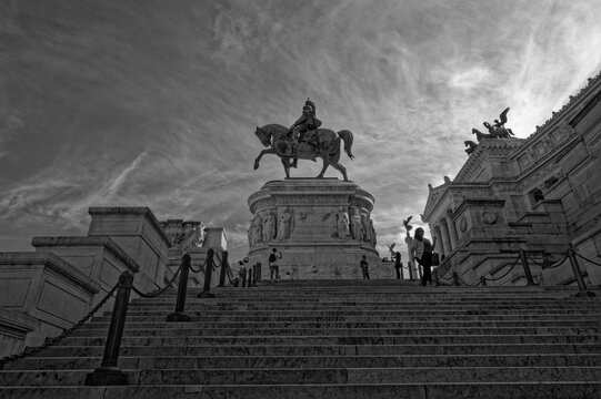  view of the city Europe. Panorama Travel Concept Castel Sant'Angelo Trevi Fountain Colosseum Spanish Steps Saint Peter's Basilica Castel Sant'Angelo Victor Emmanuel II Monument
