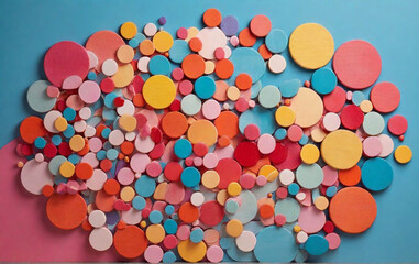 Fototapeta na wymiar colorful felt pens, rainbow circles in different colors, in the style of contemporary candy-coated, abstraction, Trendy geometric abstract design